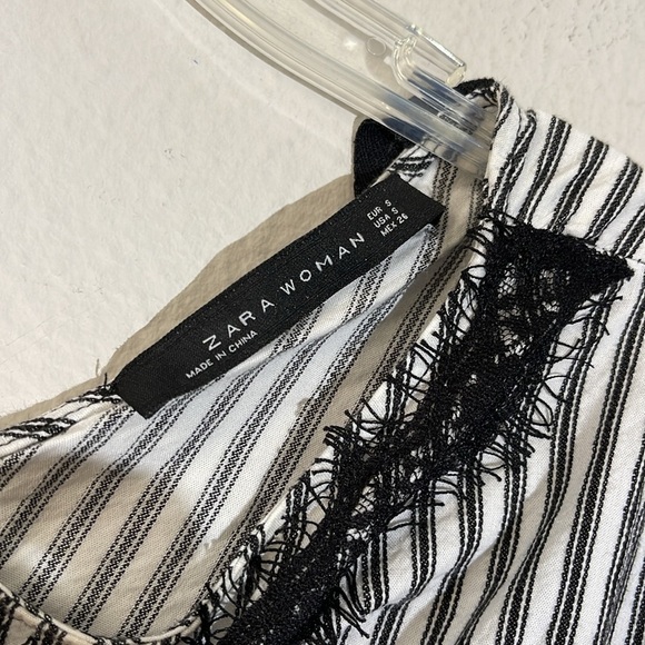 ZARA Black Lace Bell Sleeve Top - Picture 9 of 9